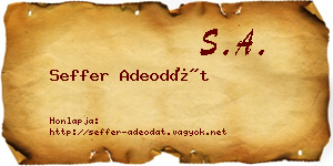 Seffer Adeodát névjegykártya